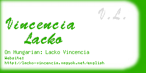 vincencia lacko business card